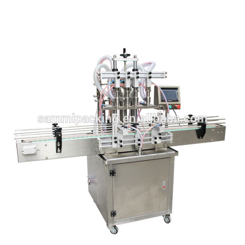 Nuevo diseño de aceite semiautomático / jugo / agua / miel vidrio líquido puede botella de plástico llenando maquina de embalaje