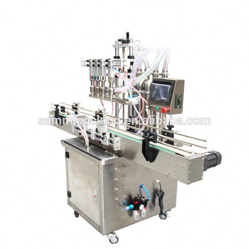 Nuevo diseño de aceite semiautomático / jugo / agua / miel vidrio líquido puede botella de plástico llenando maquina de embalaje
