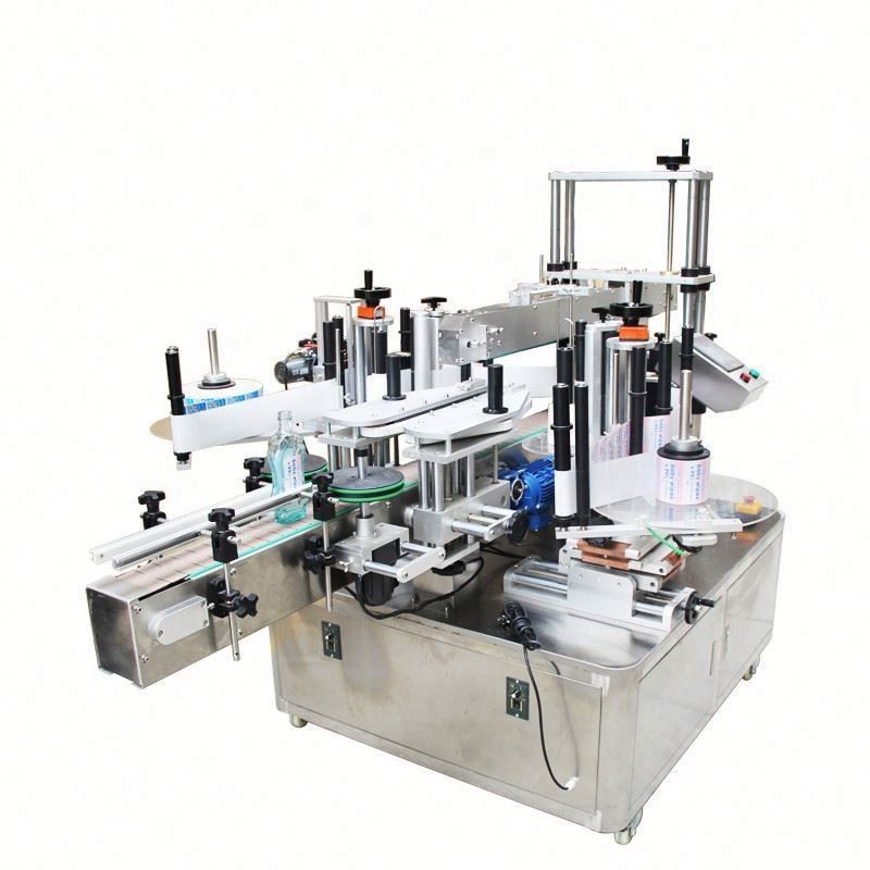 Máquina de etiquetado de etiquetas de botellas planas cuadradas automática para la parte delantera y la parte trasera de doble cara