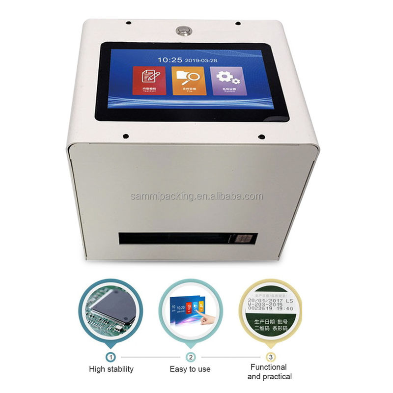 Bolsa de plástico Botella de escritorio Manual estático Mfg Exp Barra digital QR Código de fecha Impresora de inyección de tinta Fecha de vencimiento Codificador de lotes