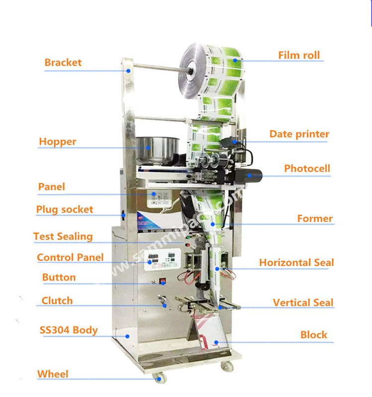 Máquina de embalaje de granos de polvo de especias de pequeñas bolsas multifunción de peso de relleno de la bolsa de té de café máquina de embalaje automático