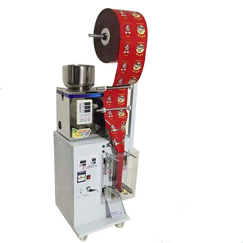 Maquina automática de pesaje de alimentos, granos de café y envases, bolsa de polvo, máquina de llenado de sello de tres lados, con impresora de fechas