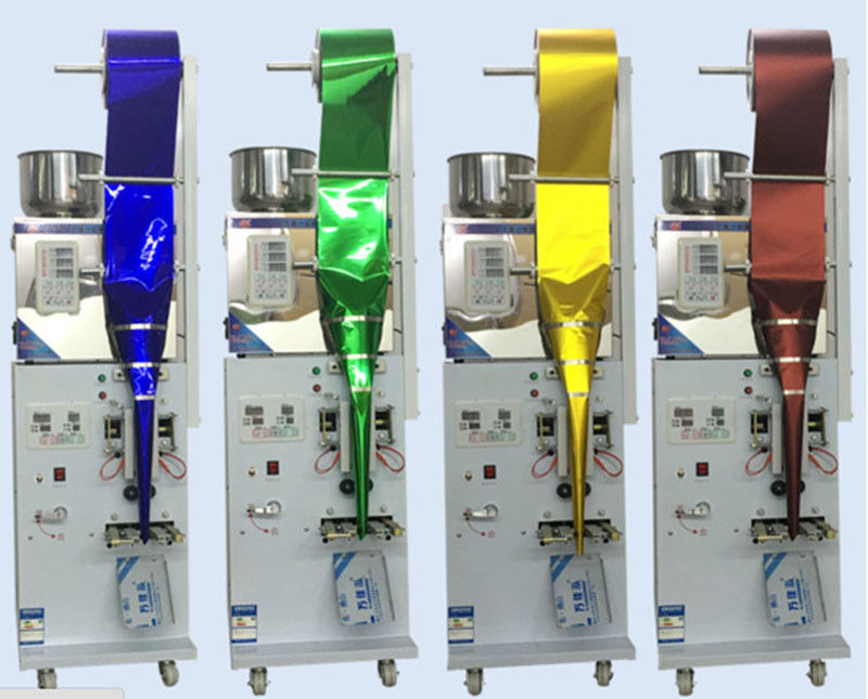 Maquina automática de pesaje de alimentos, granos de café y envases, bolsa de polvo, máquina de llenado de sello de tres lados, con impresora de fechas