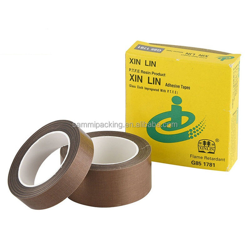 Cintas de fibra de vidrio recubiertas de PTFE marrón para soldadura y sellado de cinturón Ancho 13/15/19/25/30/50MM