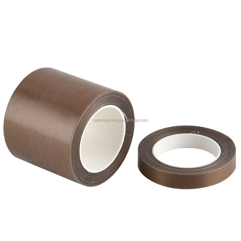 Cintas de fibra de vidrio recubiertas de PTFE marrón para soldadura y sellado de cinturón Ancho 13/15/19/25/30/50MM