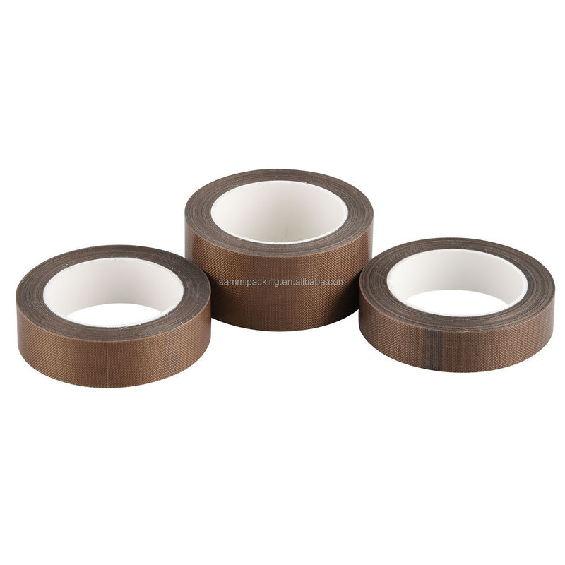 Cintas de fibra de vidrio recubiertas de PTFE marrón para soldadura y sellado de cinturón Ancho 13/15/19/25/30/50MM