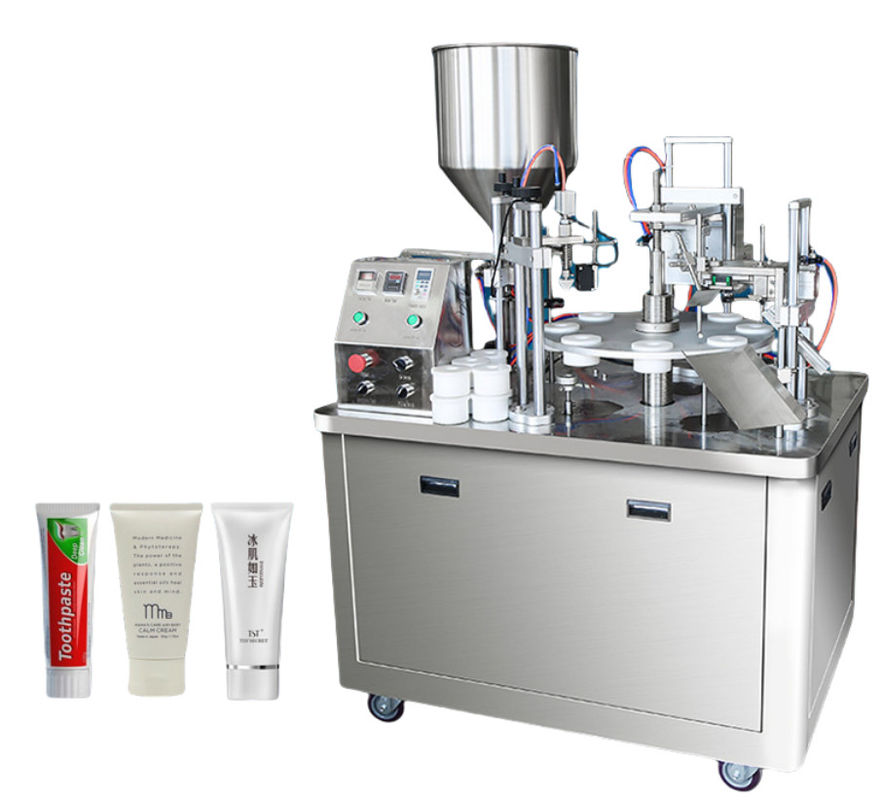 Sealera automática de tubos de pasta de dientes laminada Loción automática de llenado y sellado de tubos de plástico de aluminio blando