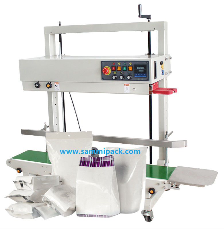 FRD-1200V Máquina de sellado térmico eléctrico semiautomático para sellado continuo de bolsas de plástico verticales para bolsas de bebidas madera