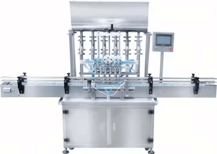 En línea 4 boquillas máquina de llenado de líquido de desbordamiento automático llenador de botellas de líquido para jugo de bebida
