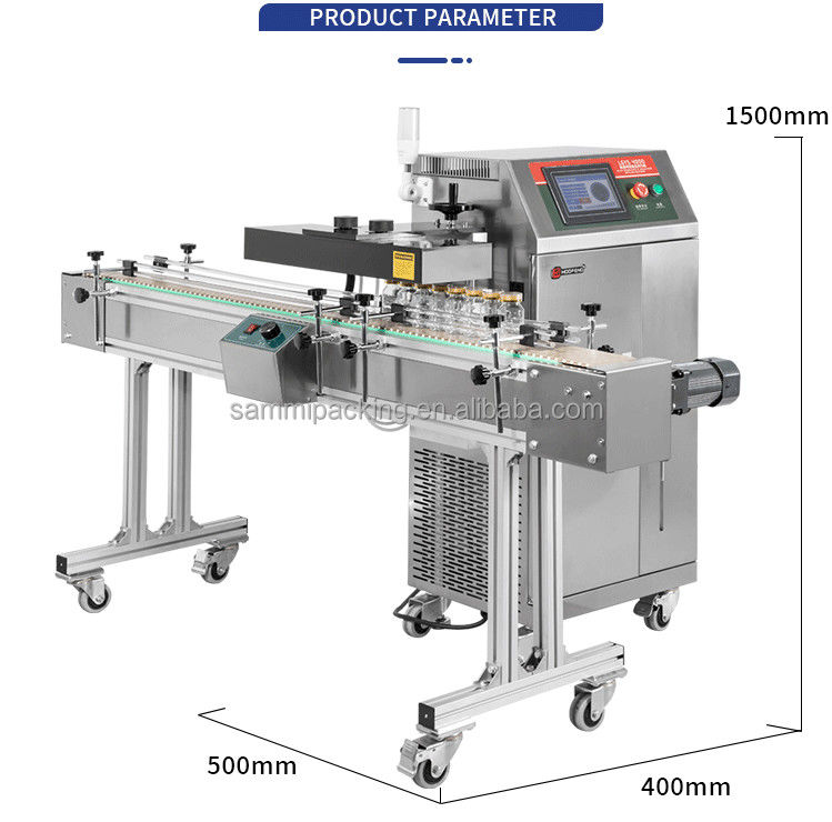 Máquina de sellado de inducción continua automática de tipo de suelo sellador térmico de inducción para botellas pequeñas de plástico