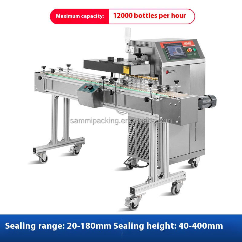 Máquina de sellado por inducción automática de enfriamiento por aire para piso de botella Tipo de sellado de inducción continua