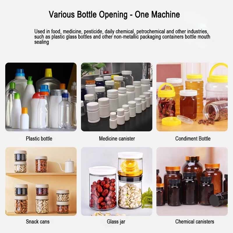 Selador de botellas de papel de aluminio Máquina de sellado térmico por inducción electromagnética para latas de bebidas barriles de papel equipo de embalaje de vidrio