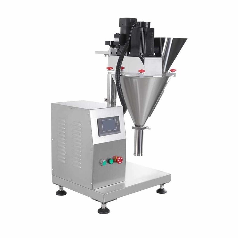 Máquina de llenado de polvo semiautomática accionada eléctricamente para botellas, bolsas, leche, cosméticos, pesaje, dosificación, llenado con tornillo sinfín