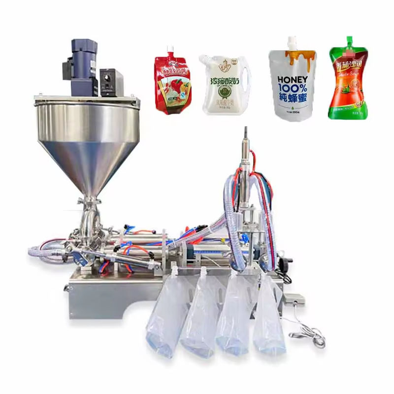 Máquina de llenado de jugo de alta calidad industrial semiautomática de bolsas de bebidas de miel con gorgón