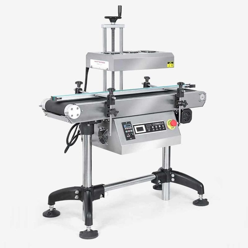 Máquina de sellado por inducción automática vertical continua de alta eficiencia para latas de bebidas barriles de papel de aluminio