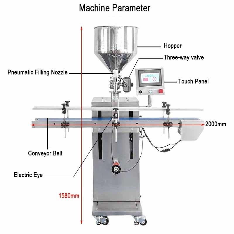 Máquina de llenado de pasta vertical automática de alta calidad crema salsa caliente ketchup máquina de llenado con transportador y pantalla táctil