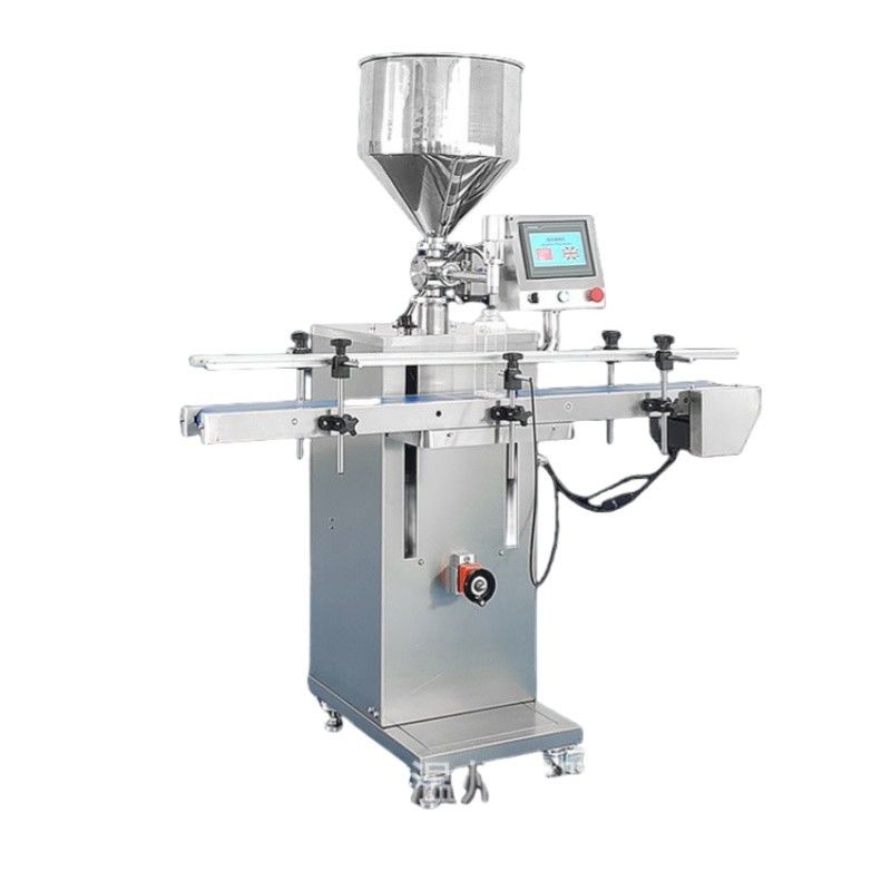Máquina de llenado de pasta vertical automática de alta calidad crema salsa caliente ketchup máquina de llenado con transportador y pantalla táctil