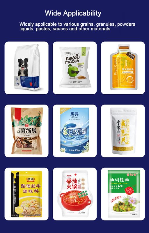 Máquina automática de envasado de gránulos, multifunción, bolsa prefabricada con cremallera para alimentos para mascotas, comida para gatos, comida para perros