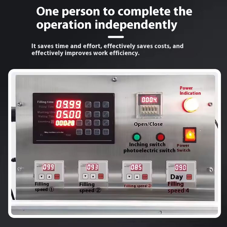 Máquina automática de llenado de líquido con bomba magnética de cuatro cabezales para PET, para el llenado a pequeña escala de botellas de vidrio de jugo de frutas, bebidas y leche. Llenado pequeño.