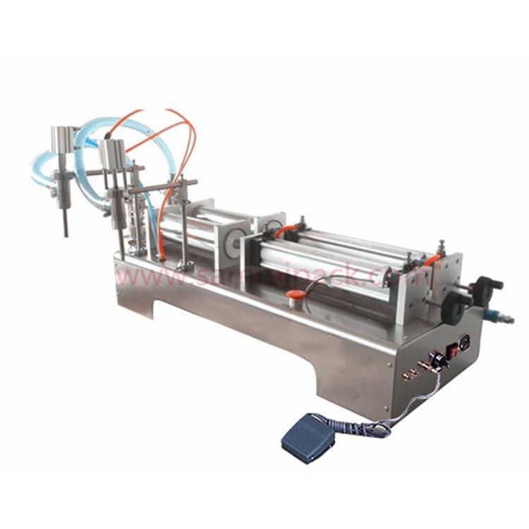 Máquina de llenado de líquido neumático de doble boquilla para llenar champú, aceite y productos químicos G1WY-2Y-500
