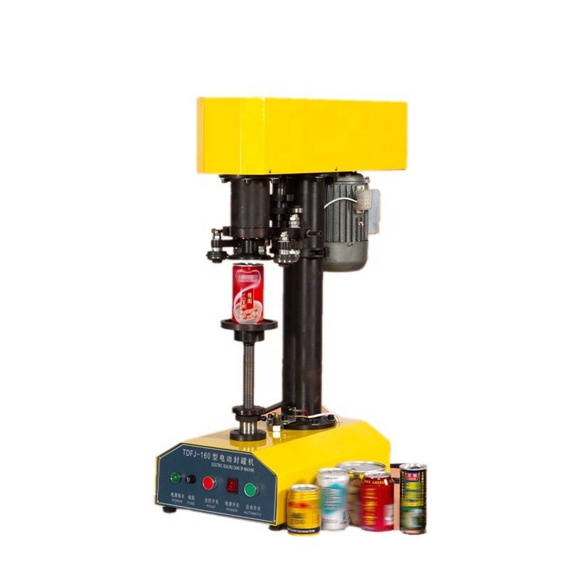 Venta caliente TDFJ-160 latas de alimentos recipiente de tarro de plástico de aluminio lata de cerveza lata tapa de la lata máquina de sellado