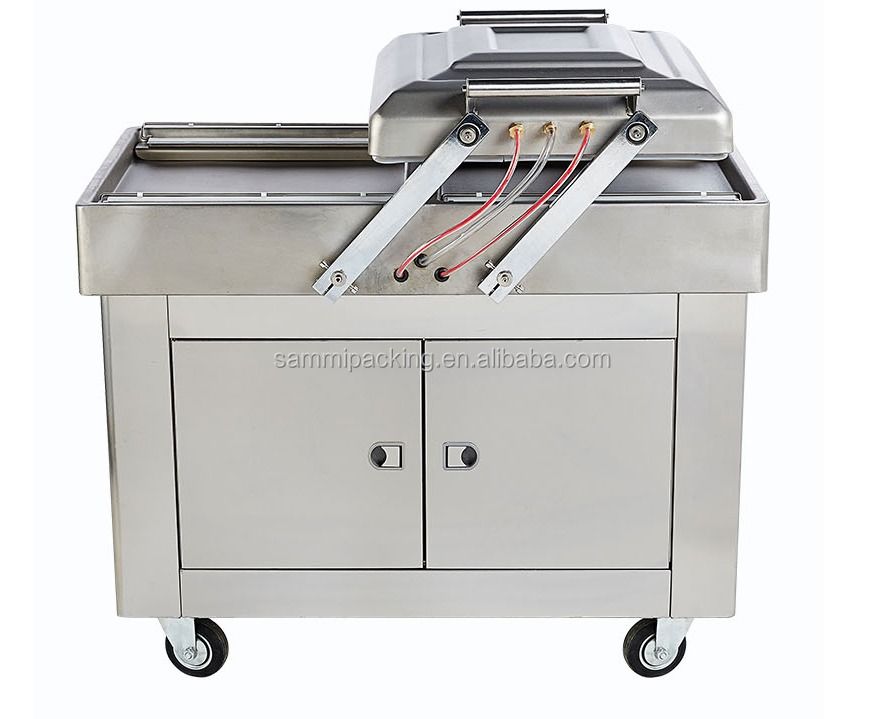 Máquina de embalaje a vacío de doble habitación DZ500/2SB para mariscos, carne, pollo, tofu, pescado, maní