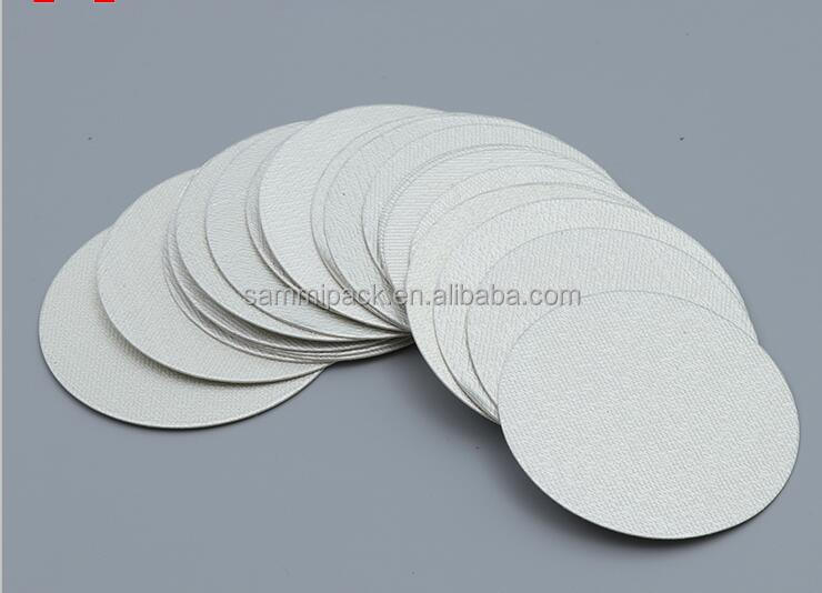 Liner de sellado de inducción de aluminio y vidrio, PET 70 mm, papel encerado de aluminio y película plástica