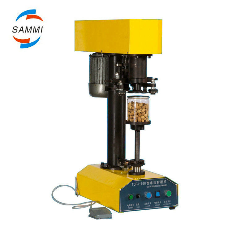 100% de garantía Tdfj-160 máquina de sellado de botellas para mascotas / sellador de latas / sellador de latas para latas de lata