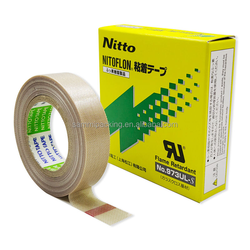 Tela adhesiva de película de fibra de vidrio saturada de plástico fluoroplástico Nitto Denko Nitoflon 973UL-S
