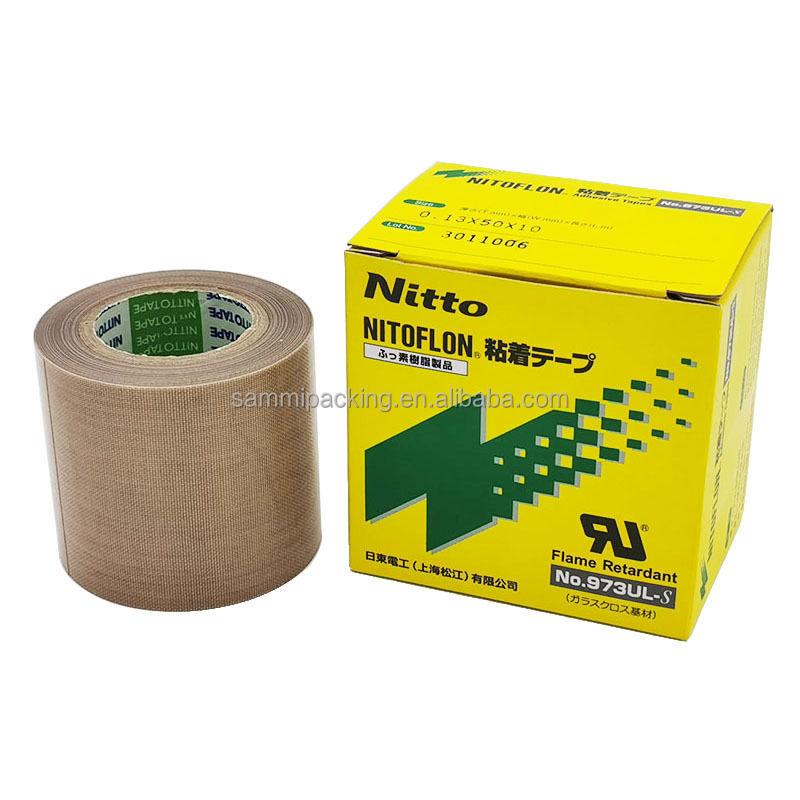 Tela adhesiva de película de fibra de vidrio saturada de plástico fluoroplástico Nitto Denko Nitoflon 973UL-S