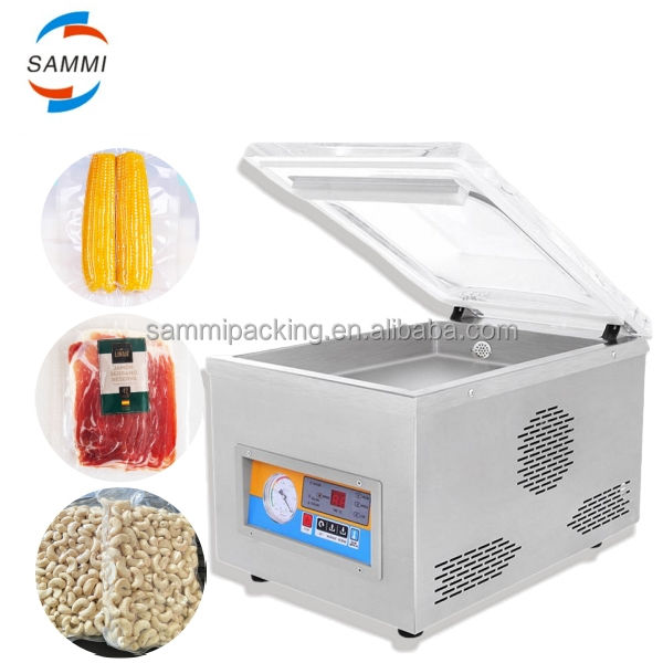 Mejor precio Máquina de sellado de vacío para alimentos de mesa hogar / tienda equipo de embalaje de vacío usado para granos / carne de vacuno / mariscos fácil de operar
