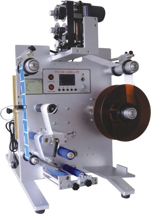 Máquina automática de etiquetado de etiquetas en línea vertical de escritorio con impresora de fechas para botellas redondas de envoltura