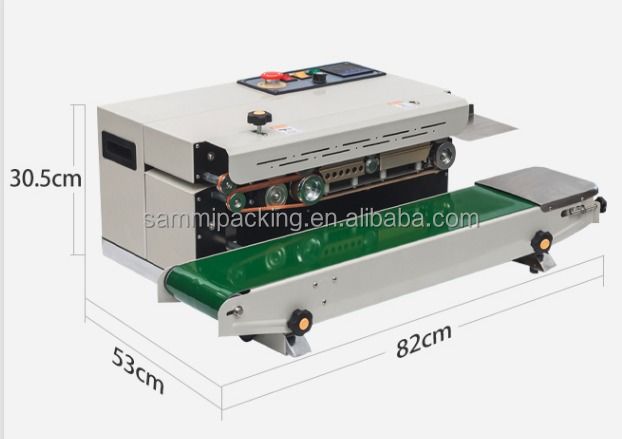 Sealer de banda continua de alta velocidad FR900C - Máquina de sellado de bolsas de plástico con contador, sellador térmico de envases de alimentos