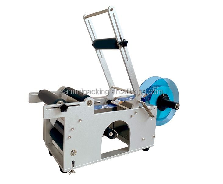 Etiquetadora semiautomática de botellas redondas MT-50, Máquina etiquetadora para latas y botellas de bebidas