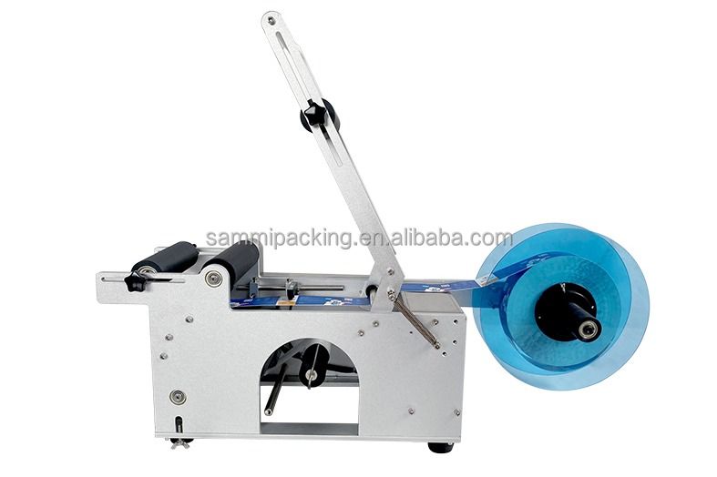 Etiquetadora semiautomática de botellas redondas MT-50, Máquina etiquetadora para latas y botellas de bebidas