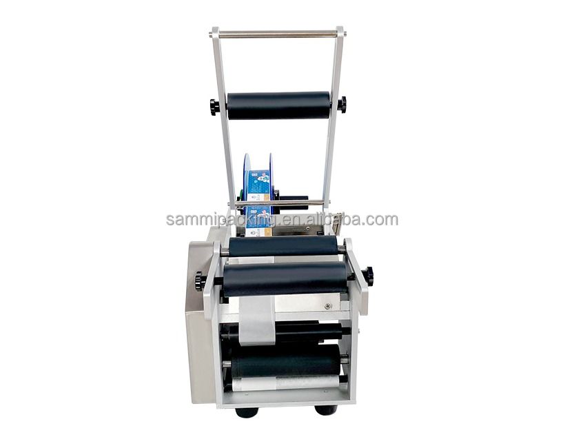 Etiquetadora semiautomática de botellas redondas MT-50, Máquina etiquetadora para latas y botellas de bebidas