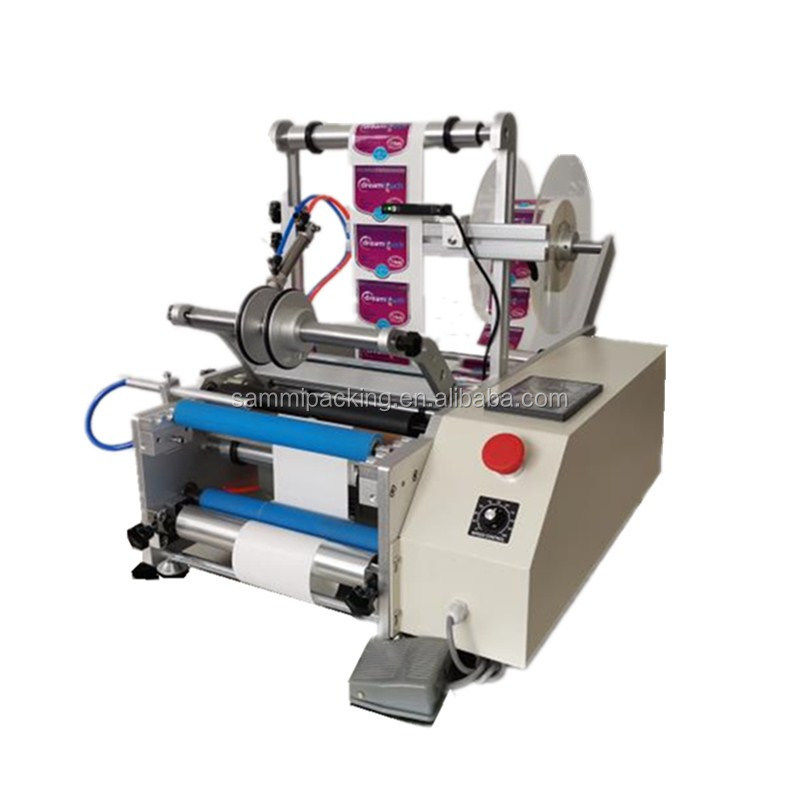 Máquina de etiquetado de botellas redondas semiautomática de botellas de vidrio de 10 ml