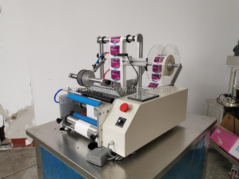 Máquina de etiquetado de botellas redondas semiautomática de botellas de vidrio de 10 ml