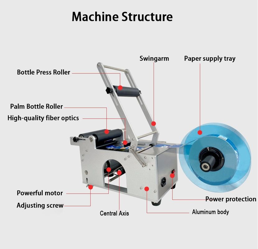 Máquina de etiquetado de botellas de escritorio pequeño Máquina de etiquetado automática de botellas redondas en lugar de la máquina de etiquetado manual