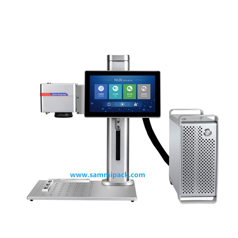 Grabadora láser de fibra de bajo mantenimiento para piezas metálicas tamaño de punto, soporte de código QR / código de barras