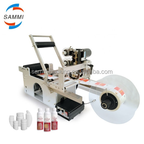 MT-50 Máquina de etiquetado de etiquetas adhesivas semiautomáticas para botellas redondas Jarras para envases de vidrio de papel metálico Uso de alimentos Nuevo usado