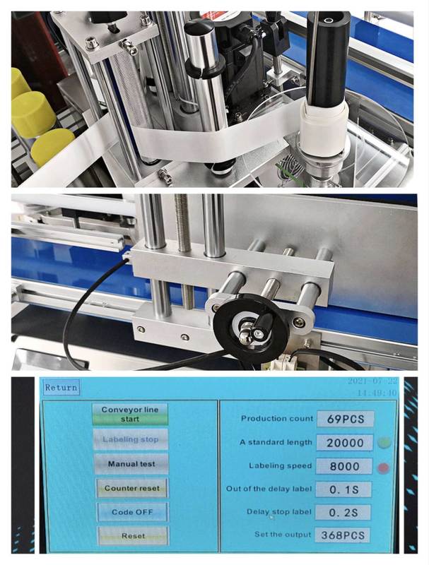 Máquina de aplicación de etiquetas de escritorio de alta velocidad Dispensación de pegatinas autoadhesivas para embalajes de cosméticos de agua redonda