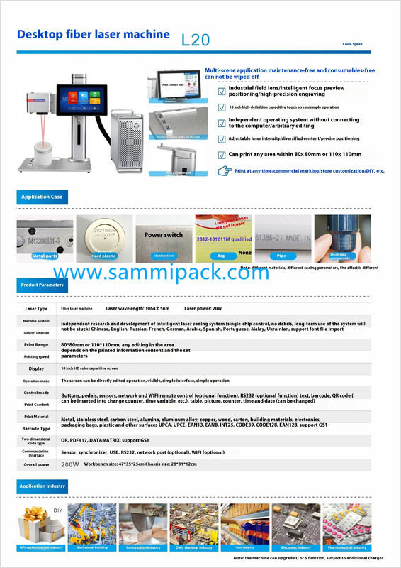 Máquina portátil de marcado por láser de fibra mini para metal 20W 30W láser de grabado profundo