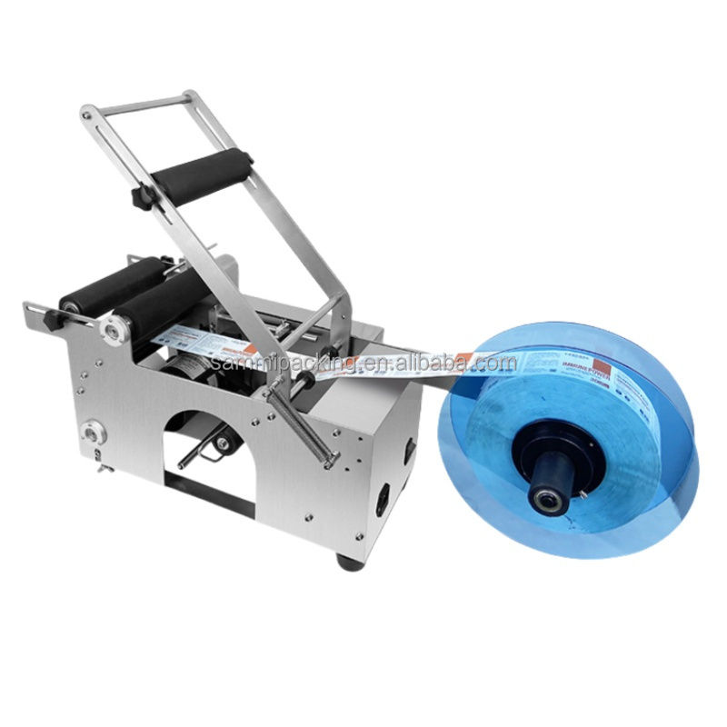 Máquina manual de etiquetado adhesivo para botellas redondas de vidrio y plástico MT-50