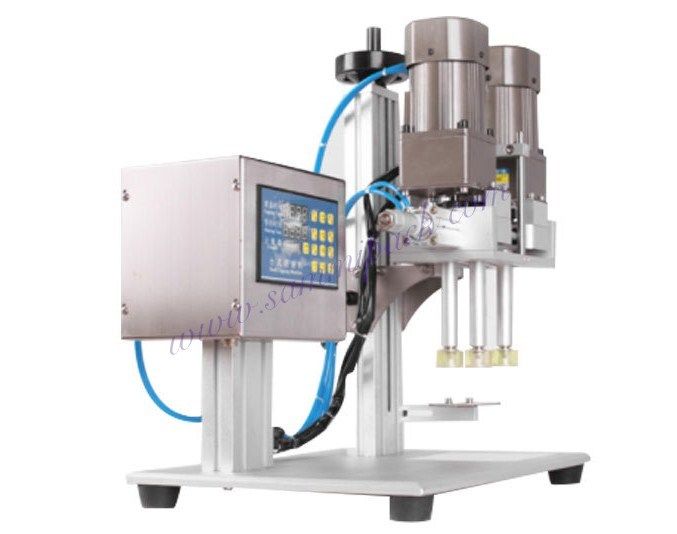 Máquina semiautomática de cubrimiento de tapas de bebidas de escritorio eléctrico Nuevo alimento dispositivo de cubrimiento automático con tornillo de botella Motor de sellado de tapa de botella