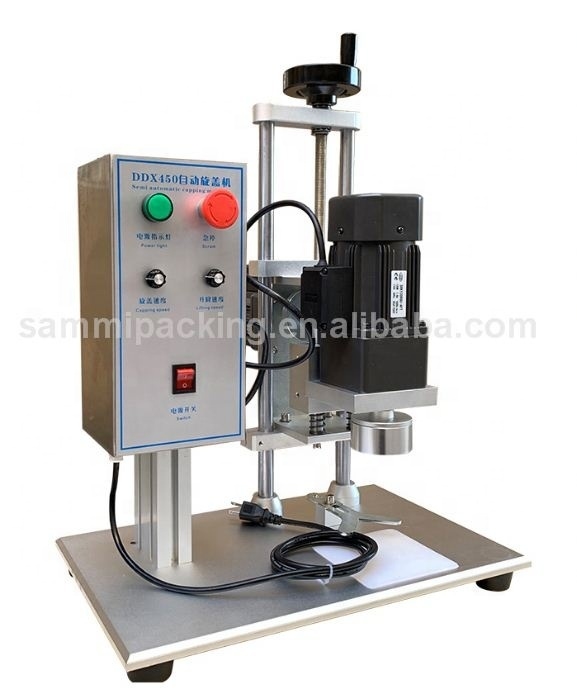 Máquina selladora de botellas cosméticas semiautomática, Máquina taponadora manual para tapón de plástico