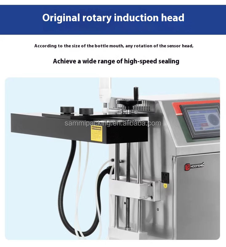 Máquina selladora por inducción de lámina de aluminio para latas y botellas de plástico, continua y totalmente automática
