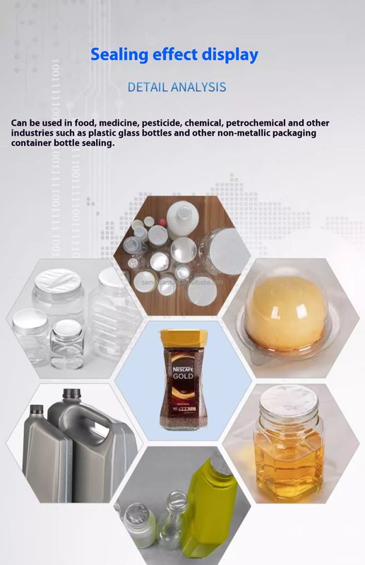 Máquina selladora por inducción de lámina de aluminio para latas y botellas de plástico, continua y totalmente automática