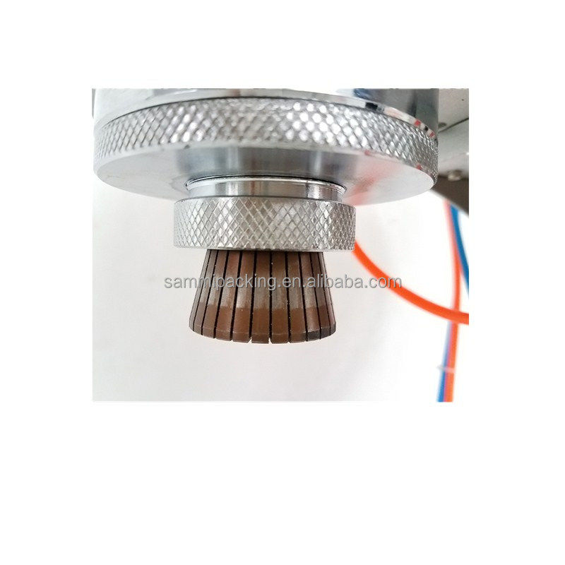 Máquina de crimpado de perfumes de mesa compacta profesional, neumática, semiautomática, para botellas pequeñas de 13 mm-20 mm, con boquilla de pulverización