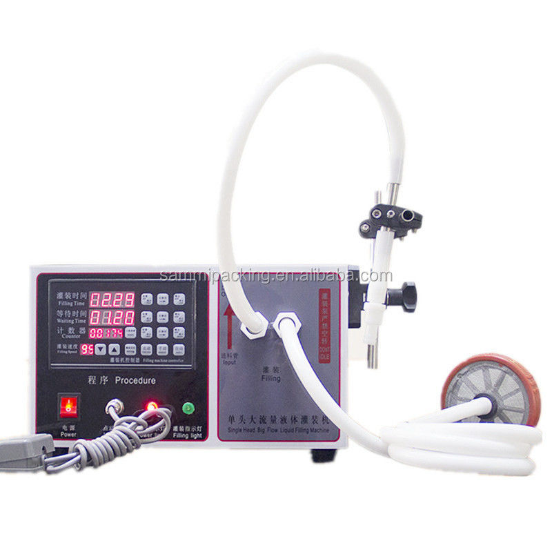 Máquina llenadora de líquidos pequeña de grado alimenticio semiautomática de acero inoxidable 304 para jugo, miel, aceite, agua con gas 17L/min